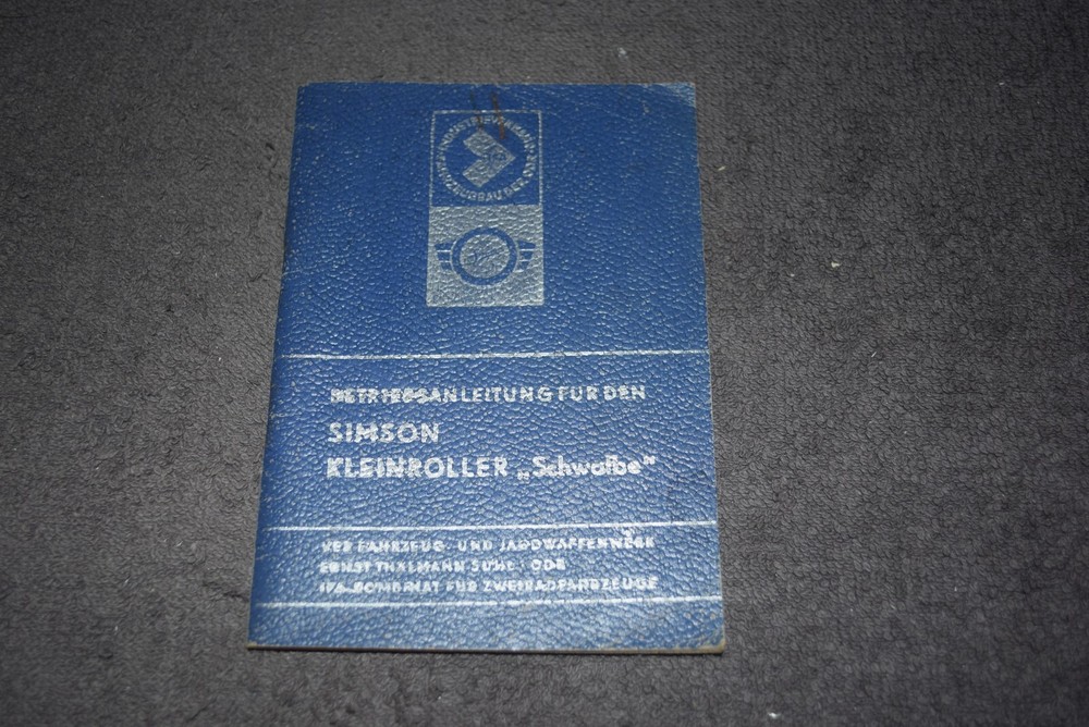 Operating Instructions Manual Simson Small Scooter" Schwalbe" Very Good