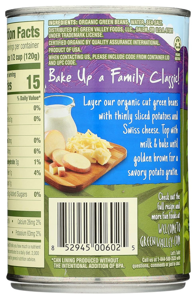 Organic Cut Green Beans, 14.5 OZ