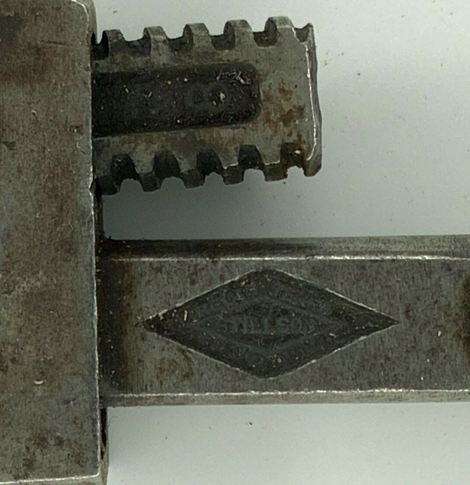 Stillson Walworth #8 Wood Handle Monkey Adjustable Pipe Wrench Good Condition