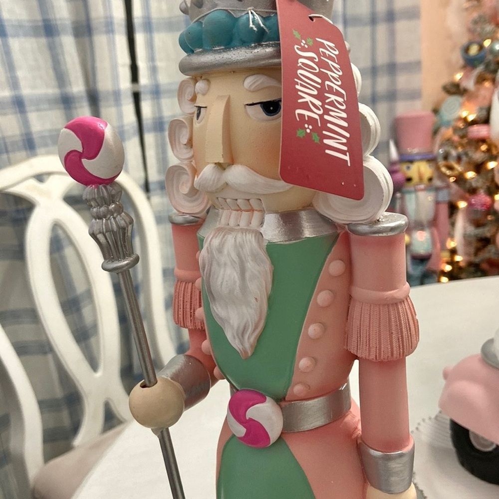 NWT Peppermint Square Large Pastel Pink Nutcracker