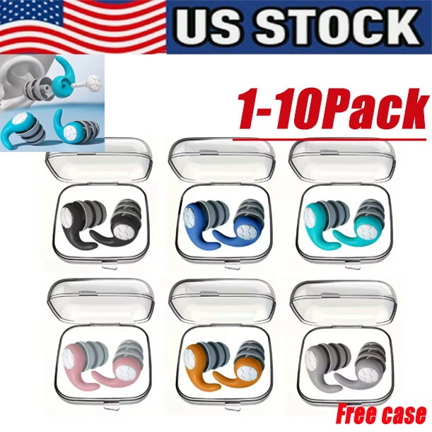 Reusable Silicone Ear Plugs Noise Cancelling Earplugs Protector Study Sleep Swim