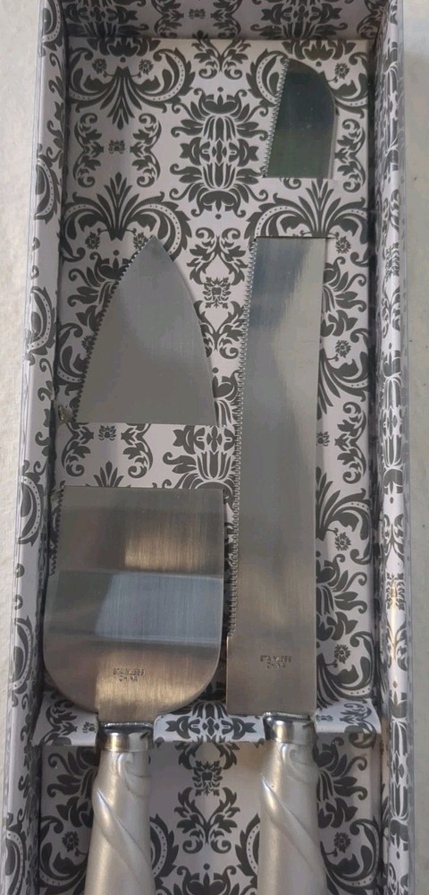 Stainless Knife and Server Acrylic Handles Cake Serving Set Wedding Tableware