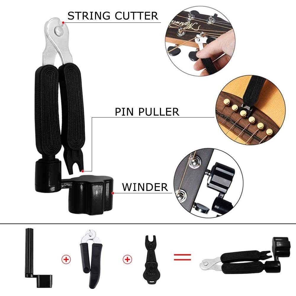 48PCS Acoustic Guitar Accessories Kit, Including Strings, Picks, Capo, String...