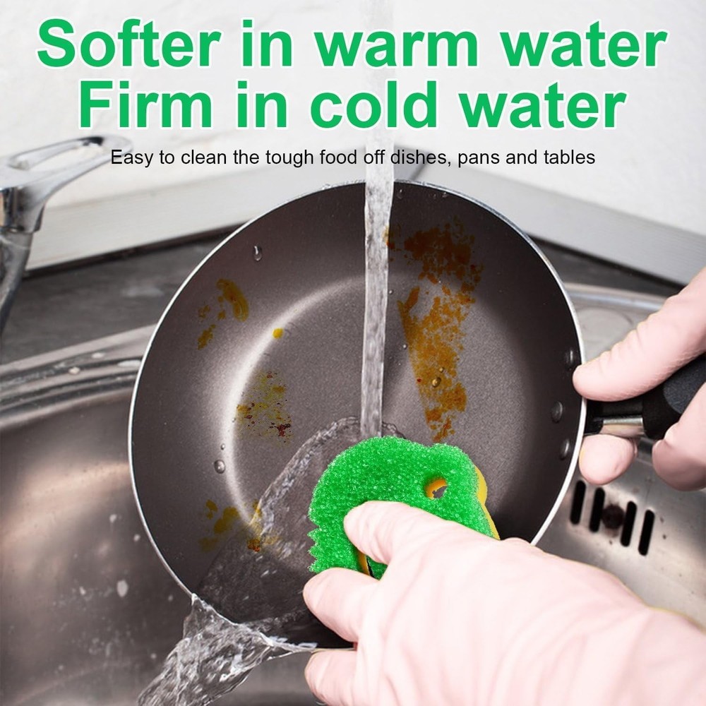 5 Pack Frog Dual-Sided Multi-Functional Scrub Sponge Dual-Sided Temperature