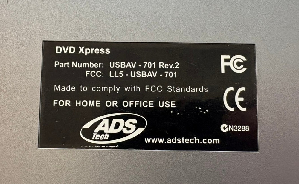 ADS Tech DVD Xpress (Unit Only / No Power Cord)