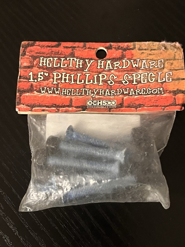 Hellthy Hardware Skateboard Mounting Hardware Phillips 1.5" blue/black NEW