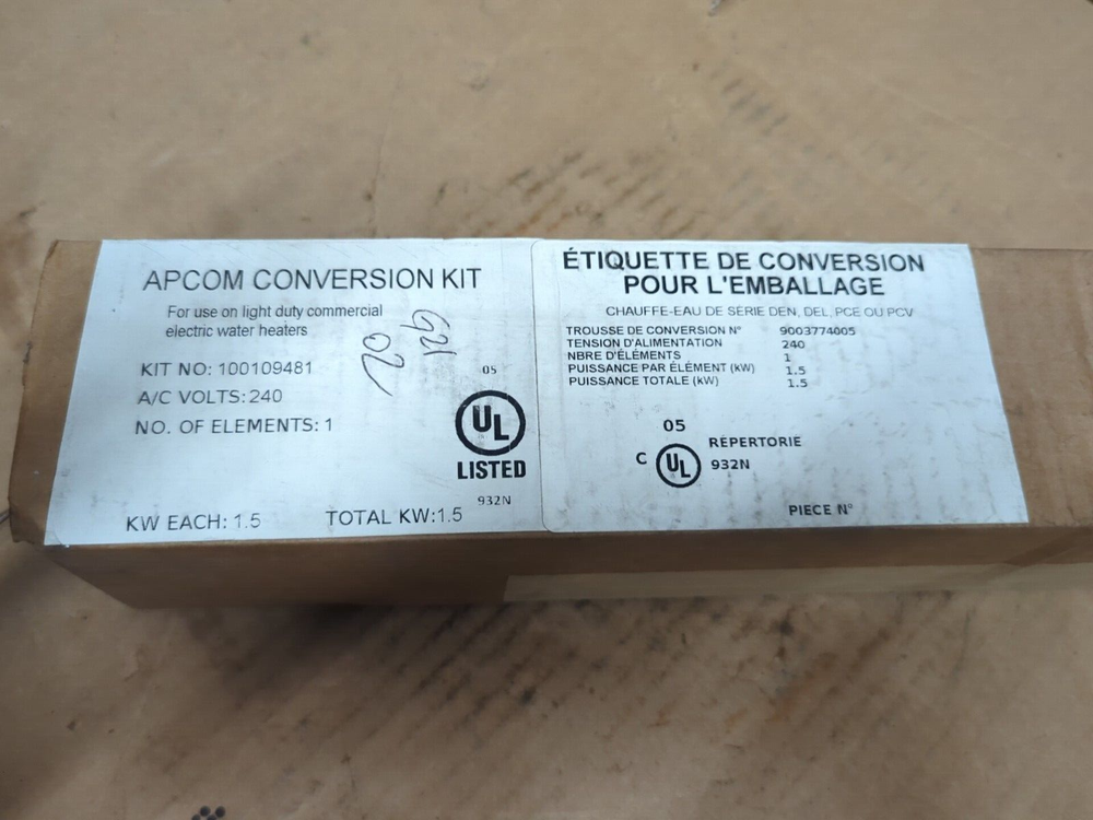 APCOM 100109481 , 1 Element 1500W/240V Light Duty Conversion Kit