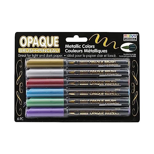 Marvy Uchida Set Opaque Brush Marker, Multiple