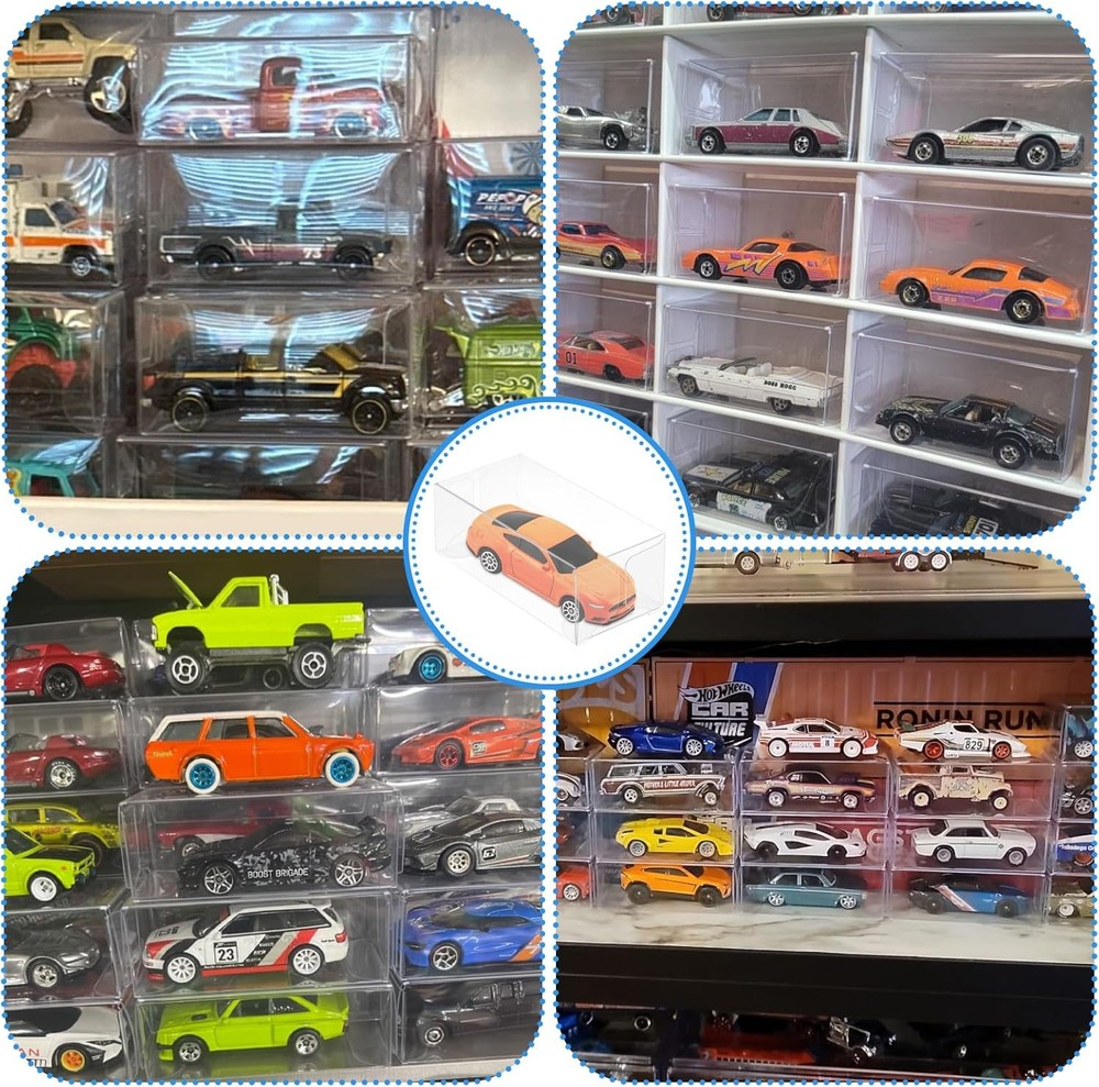 120 PCS 1/64 Display Case for Model Car,Clear Display Case,Storage Display Case,