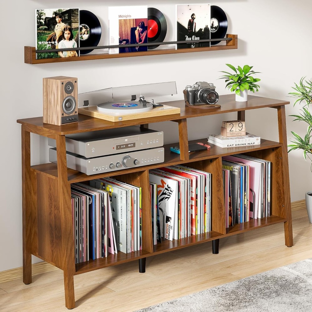 Large Record Player Stand,Mid Century Turntable Stand Table