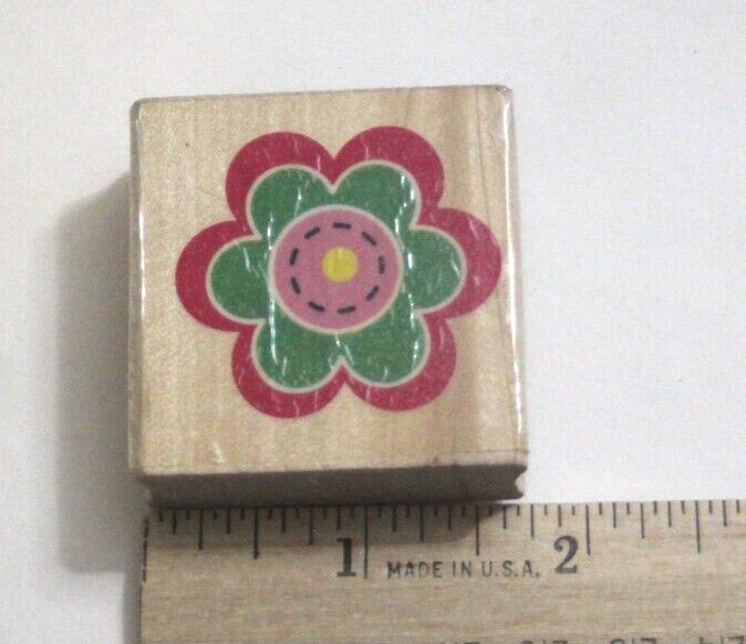 Layered Daisy Flower Rubber Stamp