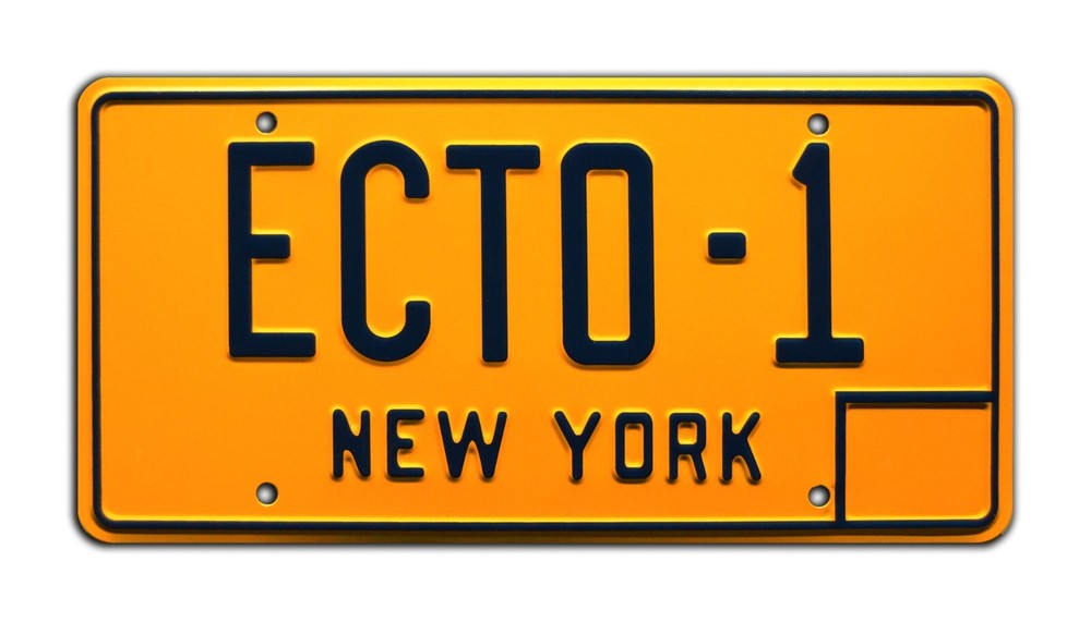 Ghostbusters 1 & 2 | ECTO-1 + ECTO-1A | STAMPED Replica Prop License Plate Combo