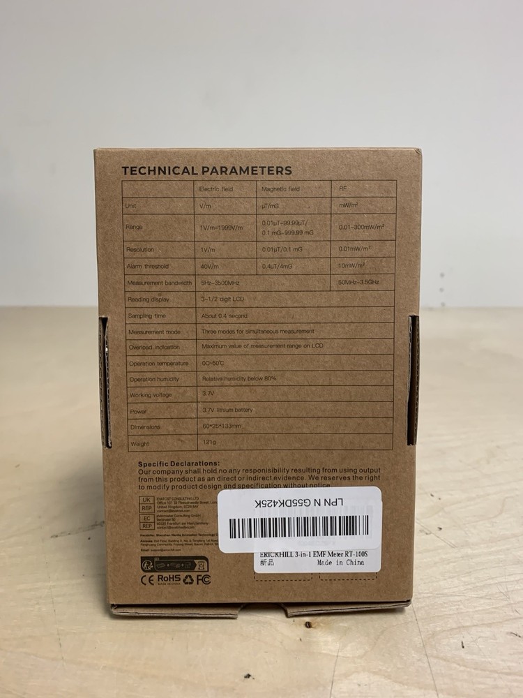 Erickhill EMF Professional Model RT-100 Electromagnetic Field Radiation Tester