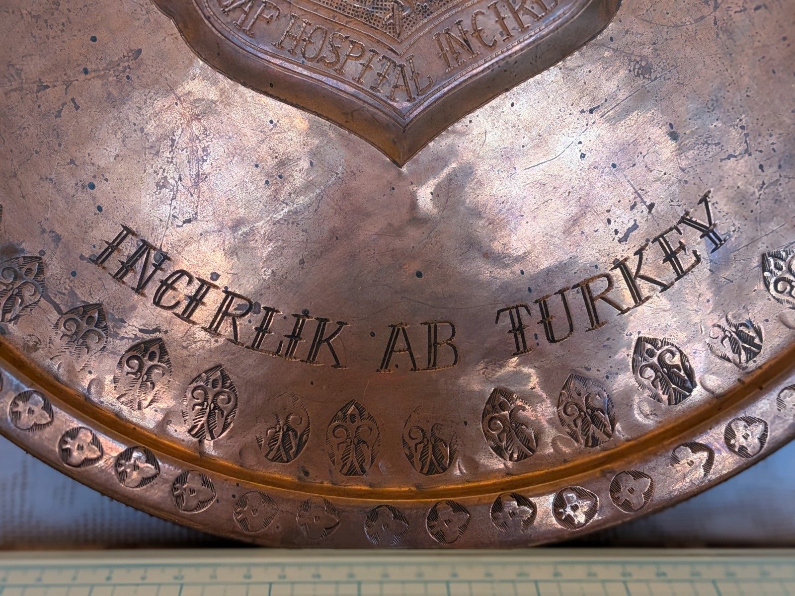 Vintage USAF Communications Command Plaque Incirlik AB Turkey Copper Wall Art