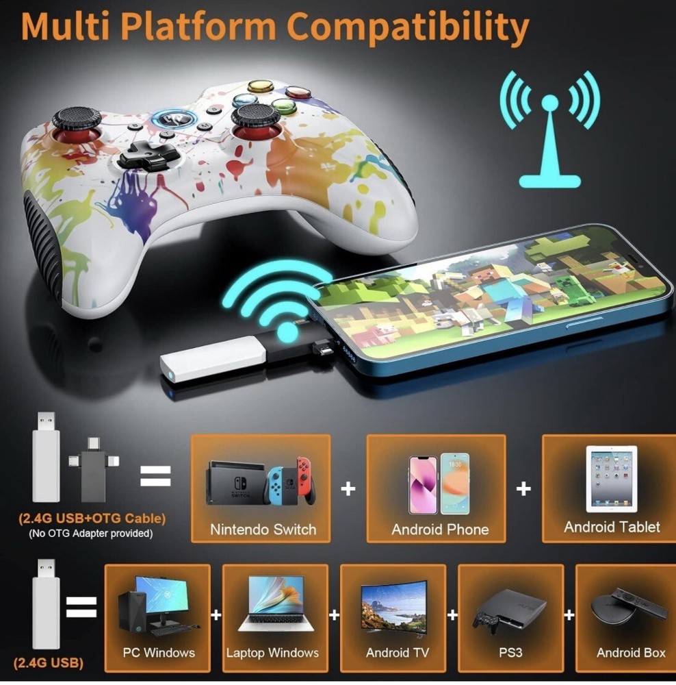 EasySMX KC8236 Wireless Gaming Controller for Multiple Systems - See Discription