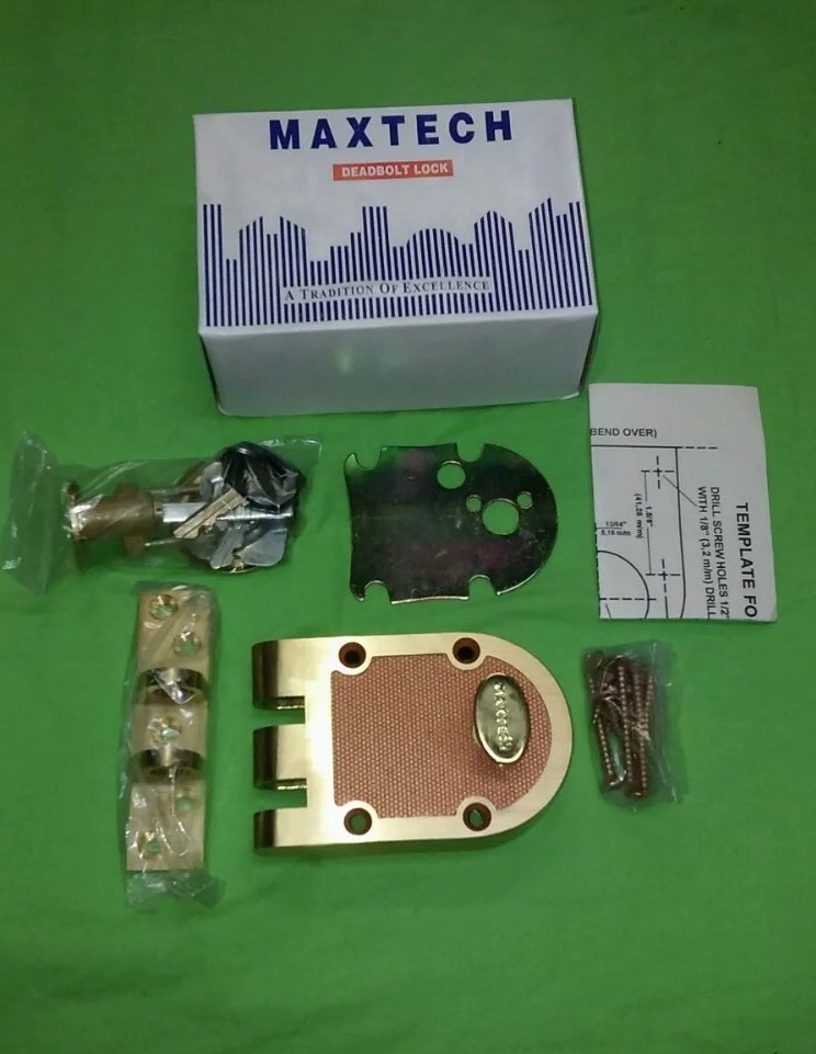 Jimmy-proof Deadbolt Lock Solid Brass best lock. MAXTECH