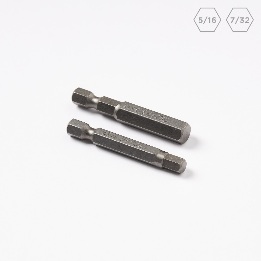Escape Climbing 2" Hex Impact Bit Set (7/32" and & 5/16")