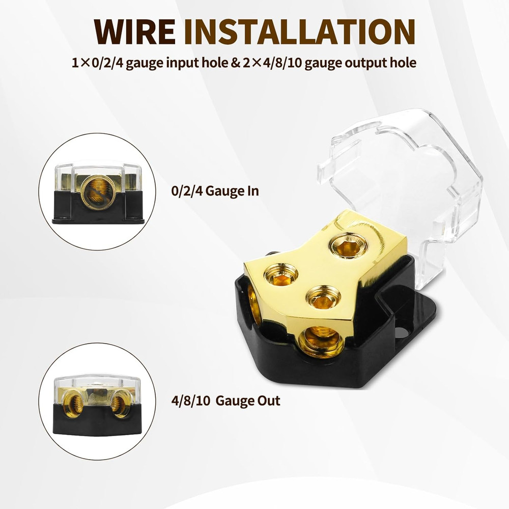 2 Way Power Distribution Block,2 PCS 12V Distribution Block 0/2/4 Specification