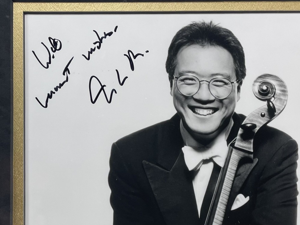 Signed Yo Yo Ma Photo 2002 Carnegie Hall Private Evening Program Gold Frame