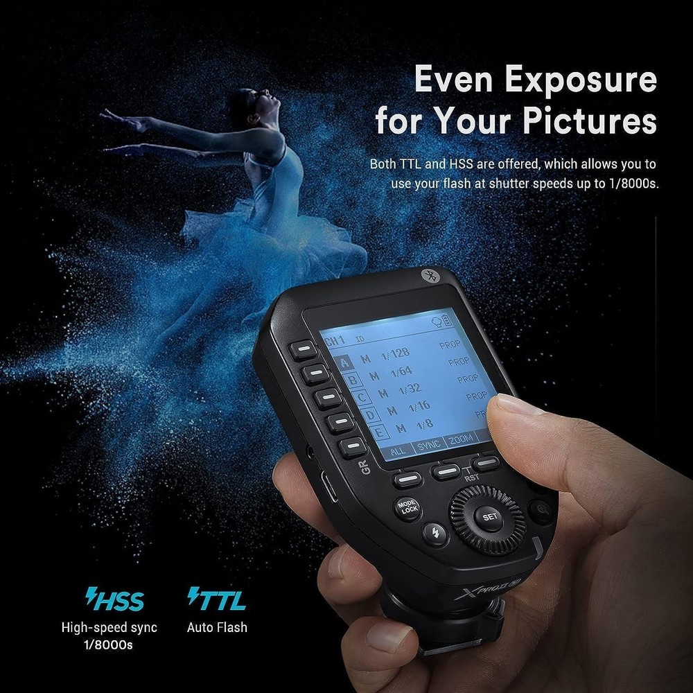 Wireless Flash Trigger for Nikon Cameras with TCM Bluetooth Hotshoe Locking LCD