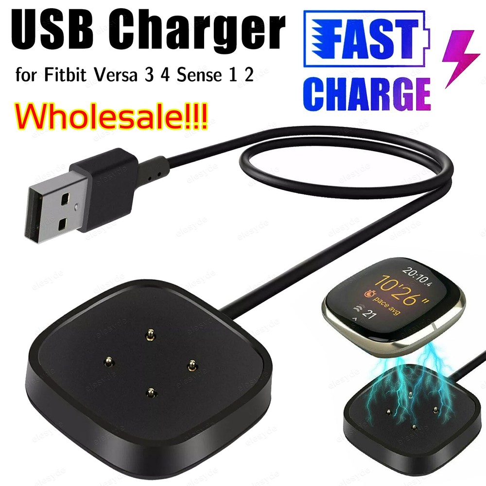 Fast Wireless Charger Dock & USB Cable for Fitbit Versa 3/Sense Smart Watche Lot