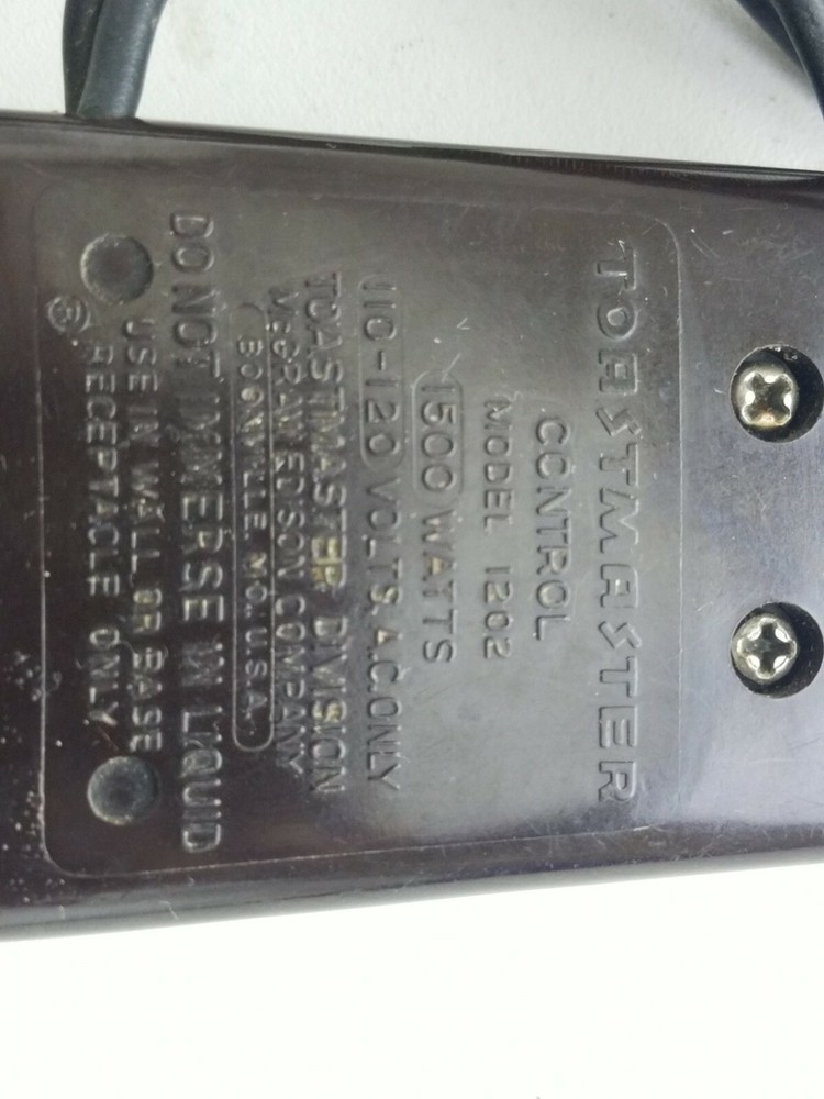 Toastmaster Kitchen Appliance Temperature Controller Thermostat Vintage