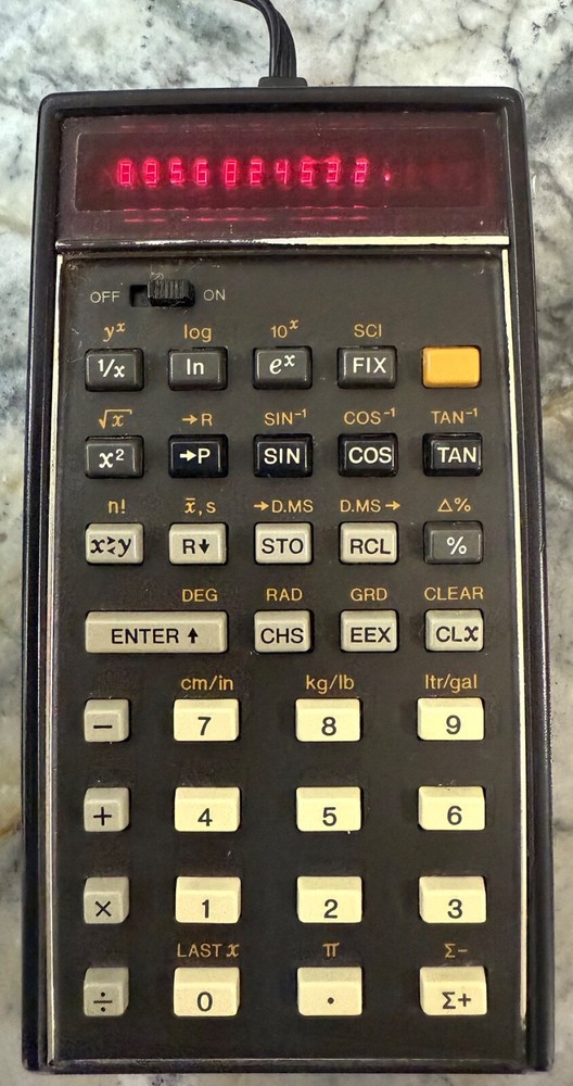Hewlett Packard HP-45 Calculator with Hard Case, Power Adapter, Working