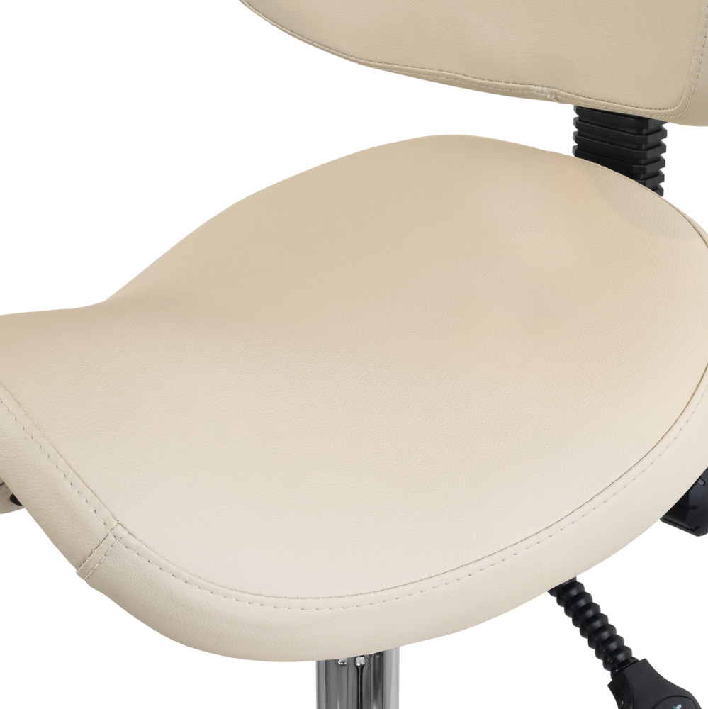 Adjustable Ergonomic Rolling Saddle Stool Chair with Back Support for Office