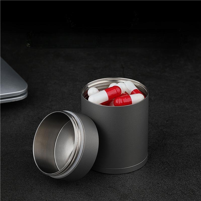 Pure Titanium Waterproof Pill Case Box Container Medicine Holer Storage Can EDC