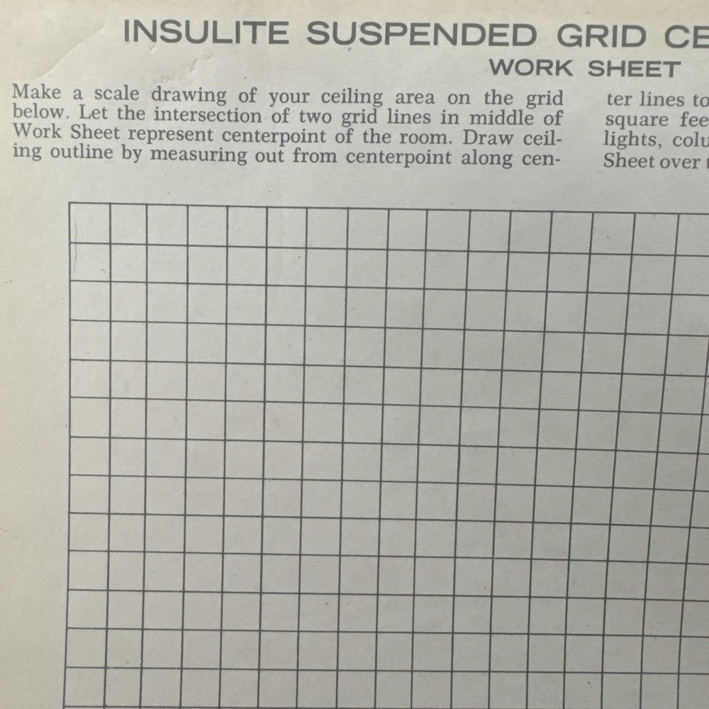 INSULITE SUSPENDED GRID CEILING GRID NOTEPAD