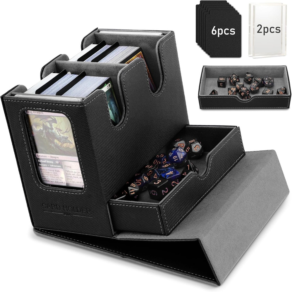 MTG Deck Box, MTG Commander Card Deck Box with Commander Display & Dice Tray Fit