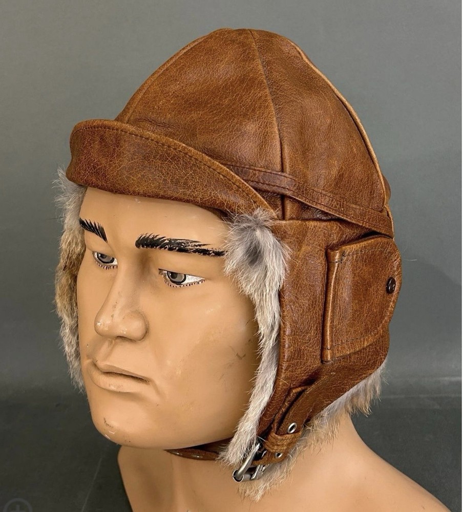 MINT WW2 Japanese Type 30 Navy Leather Winter Flight Helmet