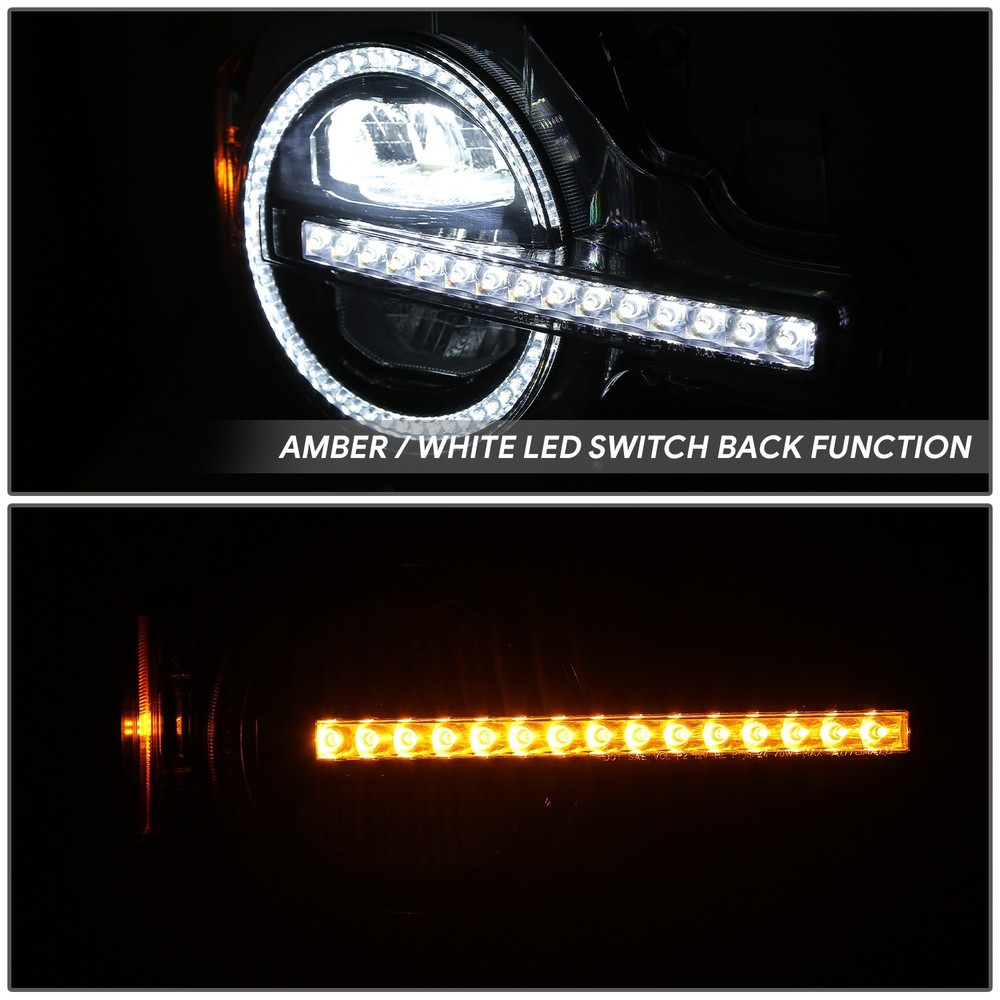 Black Start-up Sequential Switchback Full LED Headlights for 21-26 Ford Bronco
