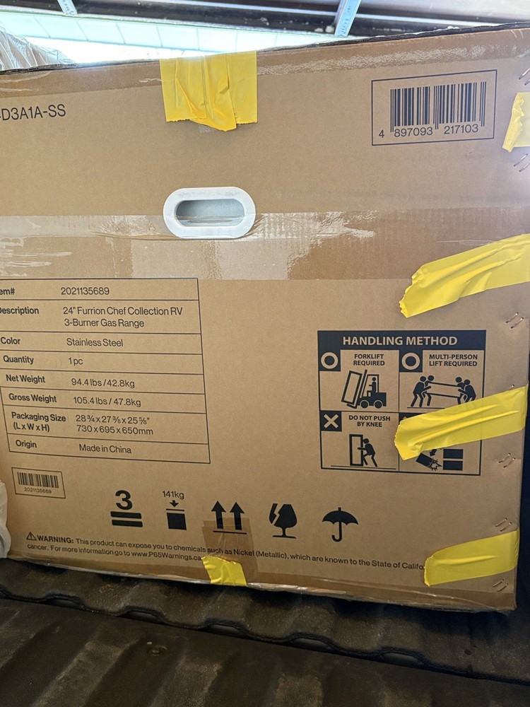 Furrion Chef Collection 24" RV 3-Burner Gas Range Stainless Steel FGR24D3A1A-SS