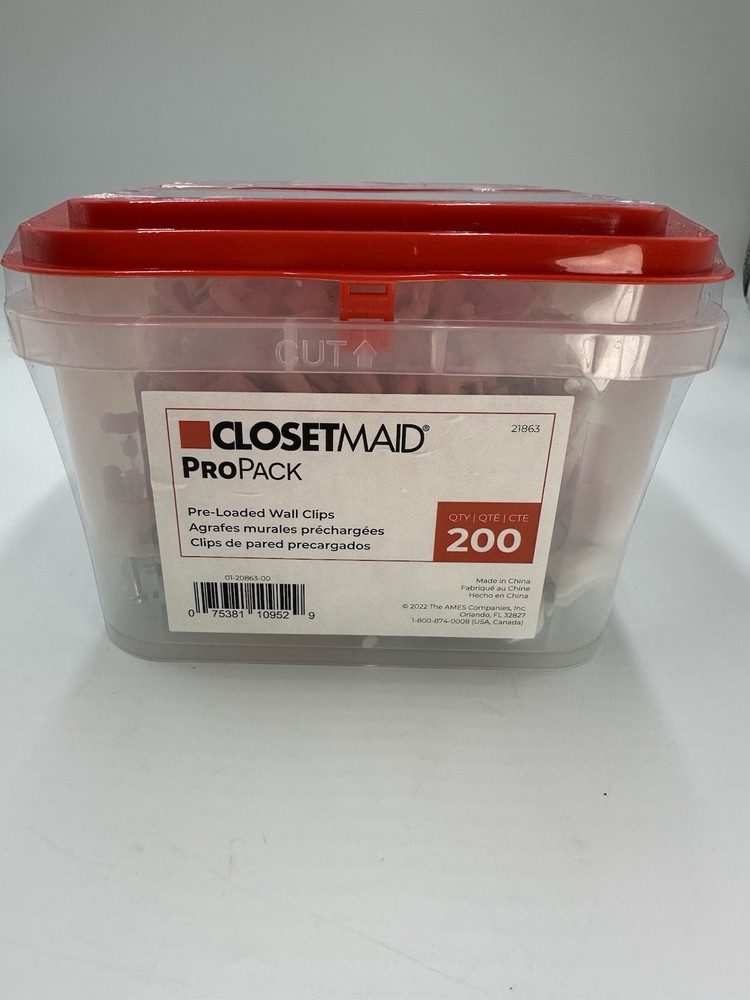 Propack Pre-Loaded Wall Clips (200-Piece) Closet Maid