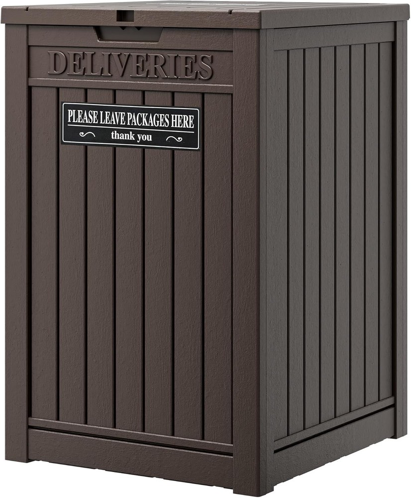 Package Delivery Box Outside W/ Sign 48 Gallon Storage W/ Lockable Secure Large