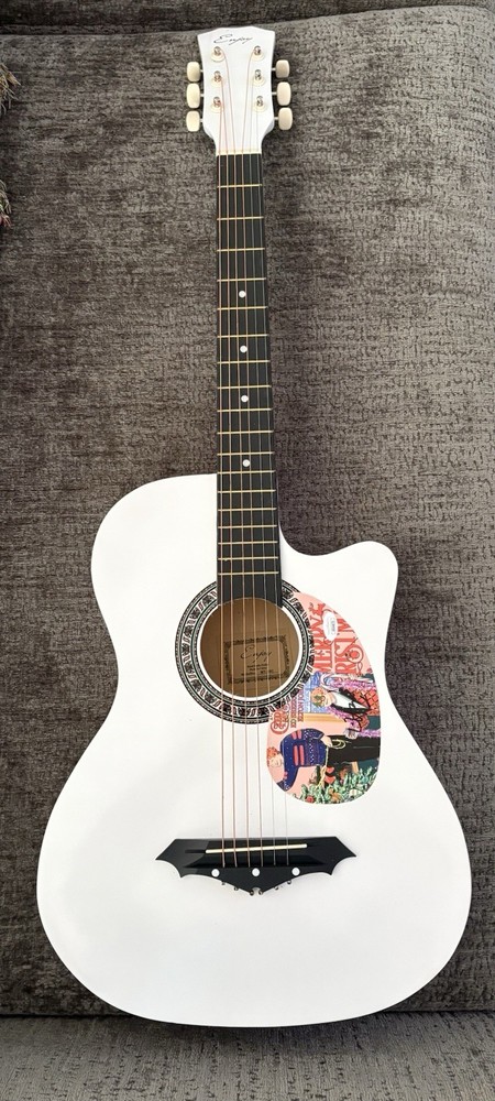 Elton John Signed White Acoustic Guitar AUTO JSA