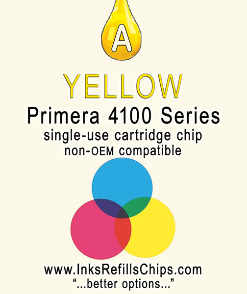 Ink Refill Chips (4 Chips - Yellow - 53603 Compatible) for Primera 4100 series