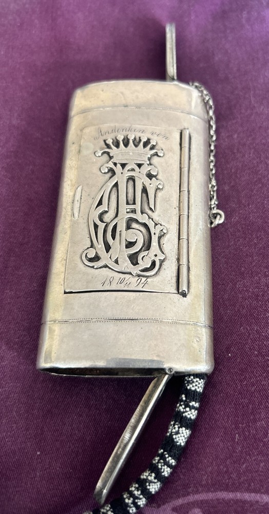 Antique German Silver Cigarette Vesta Case, Custom Made