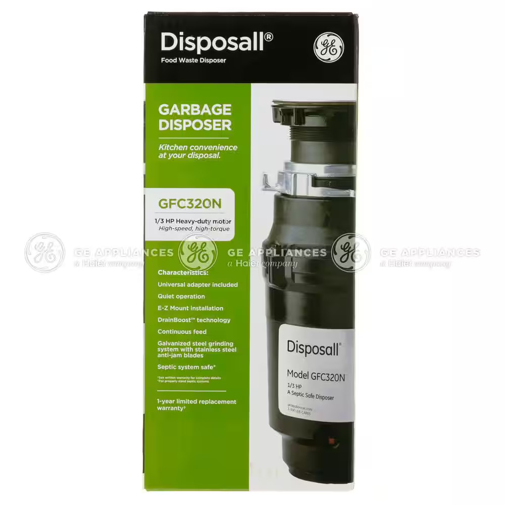 1/3 HP Continuous Feed Garba Disposal with 3 Bolt Adapter Kit