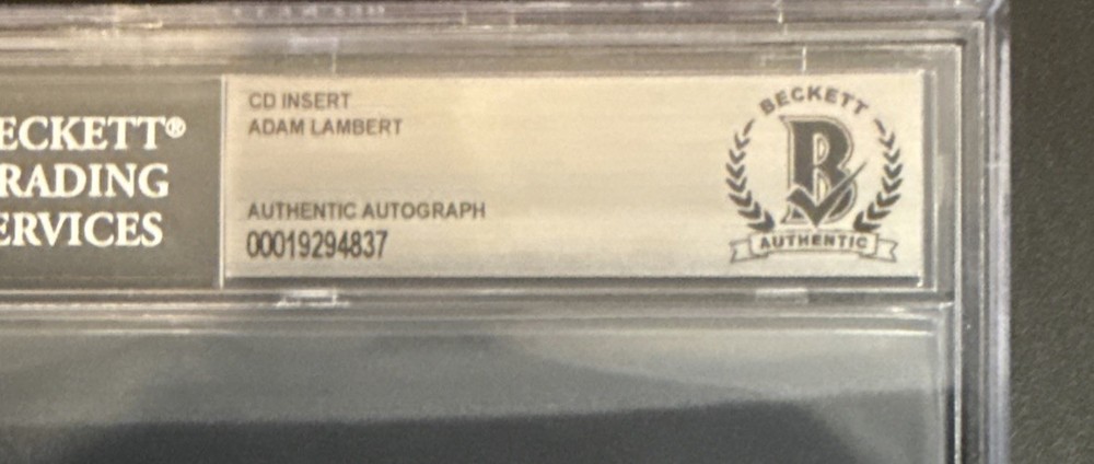 Adam Lambert SIGNED CD Insert “High Drama” - Beckett BAS Encased Slab
