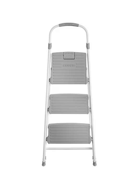 NEW COSCO 3 Step Connection Step Stool ( White & Gray, 8ft 10in Max Reach)