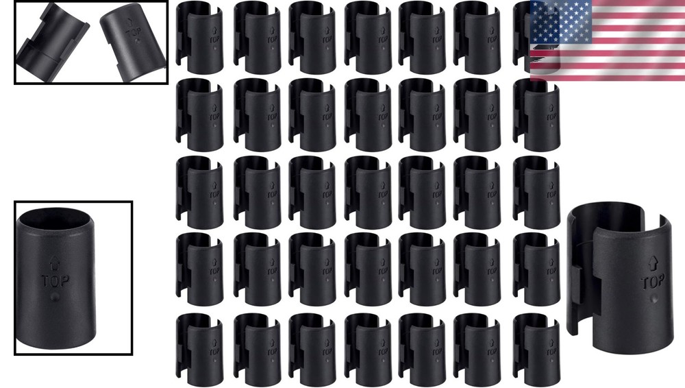 Wire Shelf Clips - 80Pack Black ABS