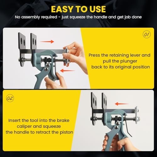 Dual Piston Brake Caliper Compressor Tool for Easy Brake Pad Replacement, Fits M
