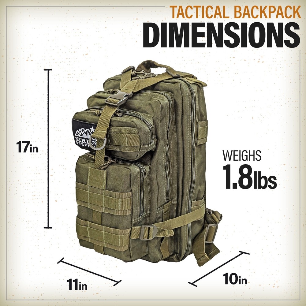 Tactical Backpack - 30L Capacity Heavy Duty 900D Polyester - Military Backpack