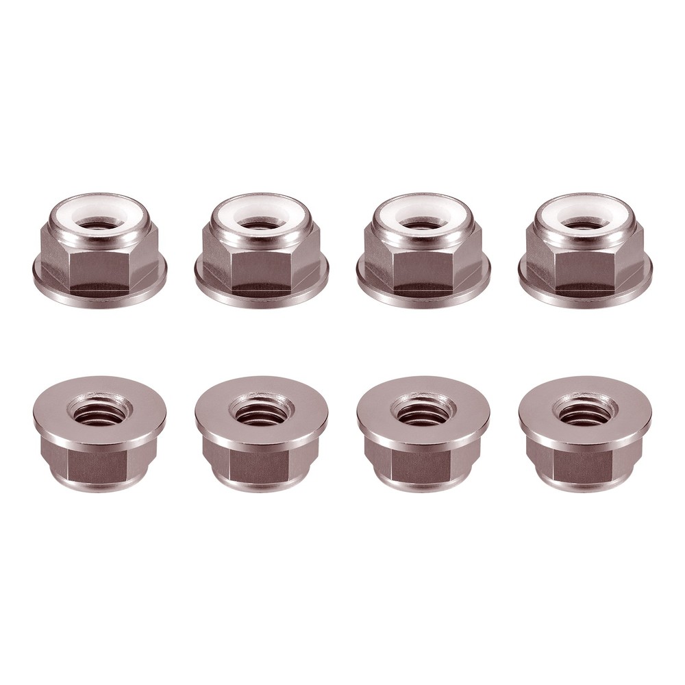 Nylon Insert Hex Lock Nuts, 8pcs - M5x0.8mm Self-Locking Nut(Titanium Gray)