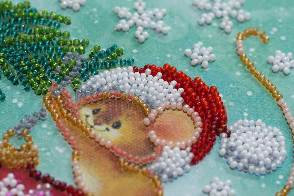 DIY Bead Embroidery Kit Christmas Decor Beaded stitching needlepoint beadwork