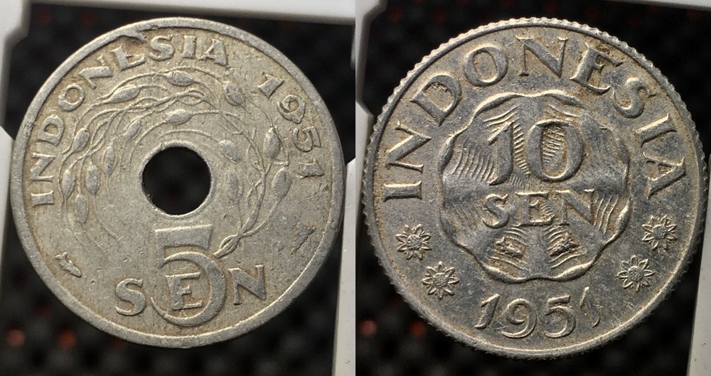 INDONESIA 1951 5 & 10 SEN