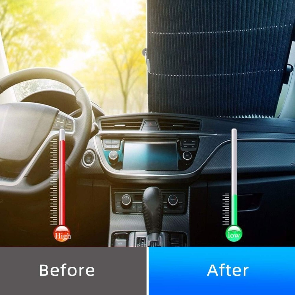 Car Retractable Windshield Sun Shade Visor SUV Front Window Folding Block Cover