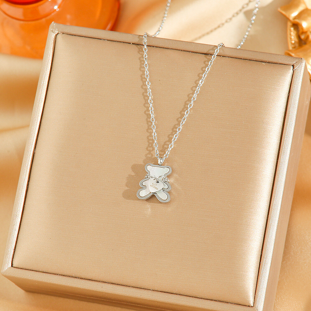 Classic Circle Bear Necklace